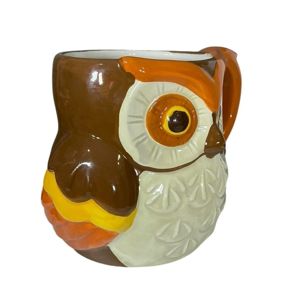 Owl Mug Vintage Heritage Collection Glazed Ceramic Collectible 2 Cup Capacity